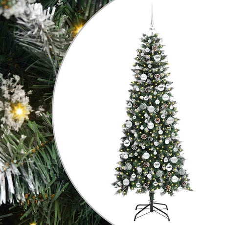 Vidaxl kunstkerstboom met 300 led groen 180 cm pvc en plastic en staal