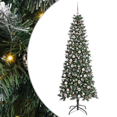 Vidaxl kunstkerstboom met 300 led groen 210 cm pvc en plastic en staal