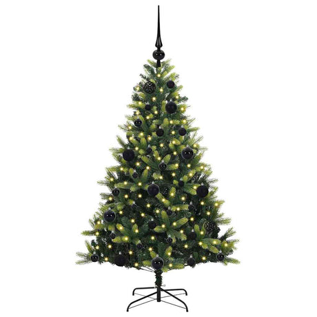 Vidaxl kunstkerstboom met scharnier 150 leds groen 120 cm pvc en pe