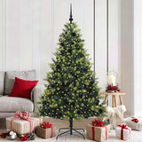 Vidaxl kunstkerstboom met scharnier 300 leds groen 180 cm pvc en pe