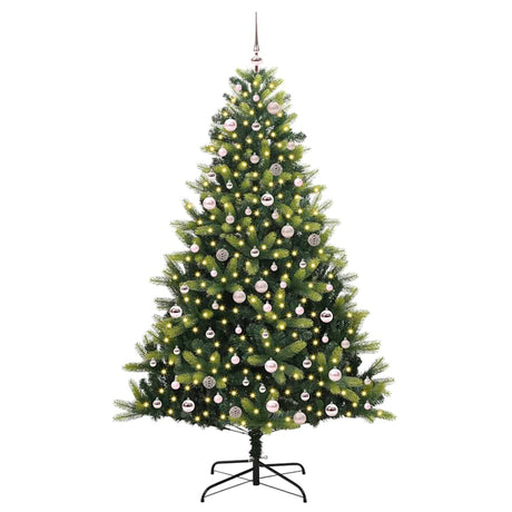 Vidaxl kunstkerstboom met scharnier 300 leds groen 240 cm pvc en pe