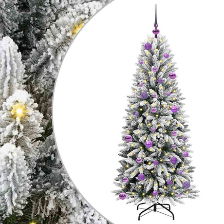 Vidaxl kunstkerstboom wit 150 cm pvc en plastic en staal en pe