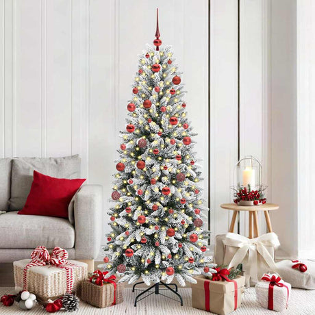 Vidaxl kunstkerstboom wit 180 cm pvc en plastic en staal en pe