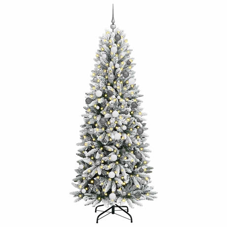 Vidaxl kunstkerstboom wit 210 cm pvc en plastic en staal en pe