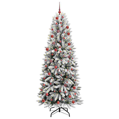 Vidaxl kunstkerstboom wit 210 cm pvc en plastic en staal en pe