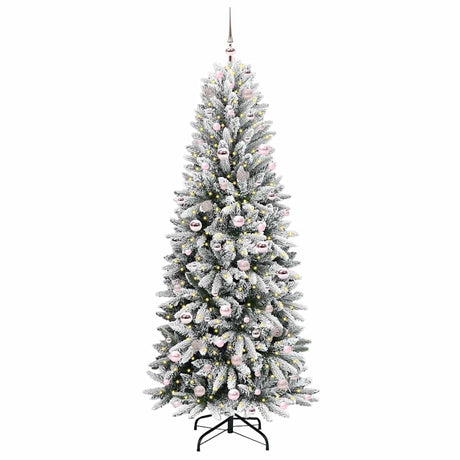 Vidaxl kunstkerstboom wit 210 cm pvc en plastic en staal en pe