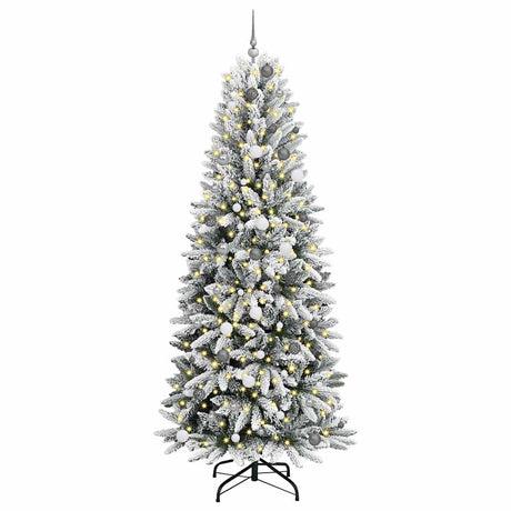 Vidaxl kunstkerstboom wit 240 cm pvc en plastic en staal en pe