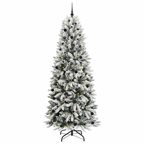 Vidaxl kunstkerstboom wit 240 cm pvc en plastic en staal en pe