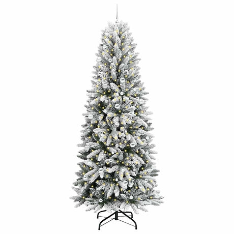 Vidaxl kunstkerstboom wit 240 cm pvc en plastic en staal en pe