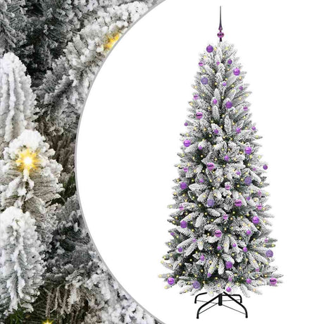 Vidaxl kunstkerstboom wit 240 cm pvc en plastic en staal en pe