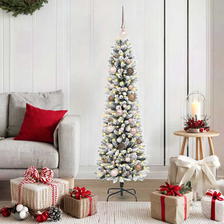 Vidaxl kunstkerstboom met 150 led wit 150 cm pvc en metaal en plastic