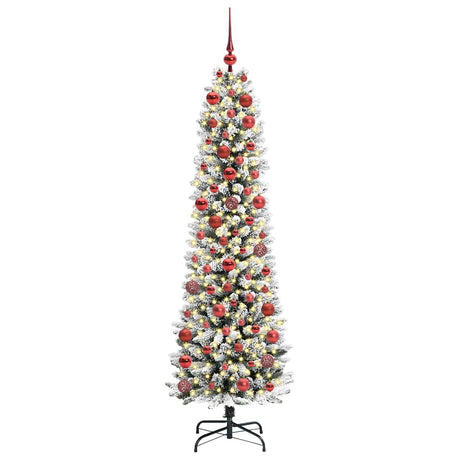 Vidaxl kunstkerstboom met 300 led wit 180 cm pvc en metaal en plastic