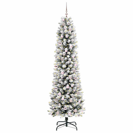 Vidaxl kunstkerstboom met 300 led wit 210 cm pvc en metaal en plastic
