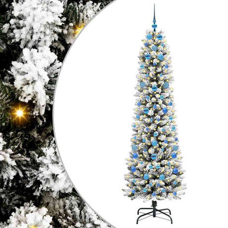 Vidaxl kunstkerstboom met 300 led wit 210 cm pvc en metaal en plastic