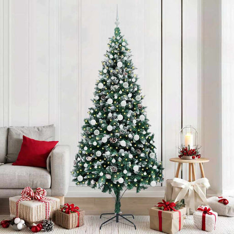 Vidaxl kunstkerstboom groen 210 cm pvc en staal en kunststof