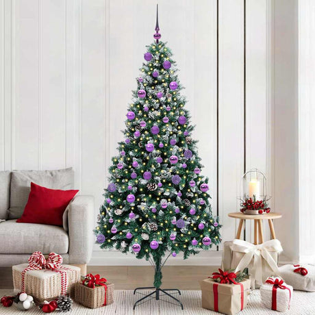 Vidaxl kunstkerstboom groen 210 cm pvc en staal en kunststof