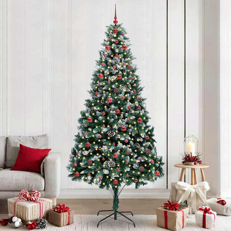 Vidaxl kunstkerstboom groen 240 cm pvc en staal en kunststof