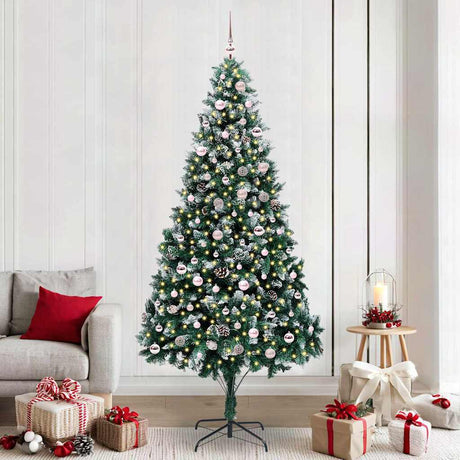 Vidaxl kunstkerstboom groen 240 cm pvc en staal en kunststof