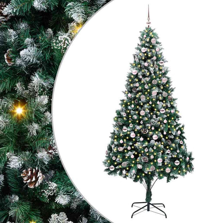 Vidaxl kunstkerstboom groen 240 cm pvc en staal en kunststof