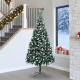 Vidaxl kunstkerstboom groen 240 cm pvc en staal en kunststof