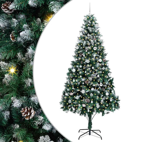Vidaxl kunstkerstboom groen 240 cm pvc en staal en kunststof