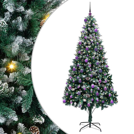 Vidaxl kunstkerstboom groen 240 cm pvc en staal en kunststof