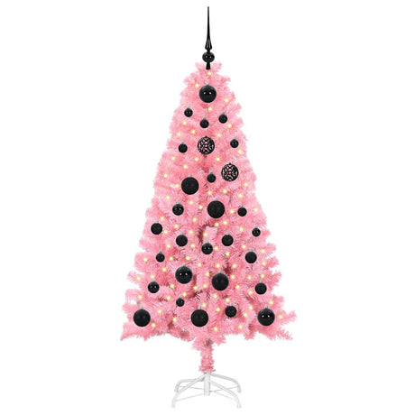 Vidaxl kerstboom met 150 led met standaard roze 150 cm pvc
