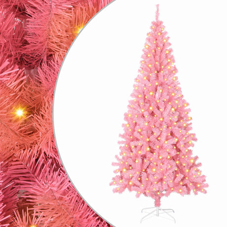 Vidaxl kerstboom met 300 led met standaard roze 180 cm pvc