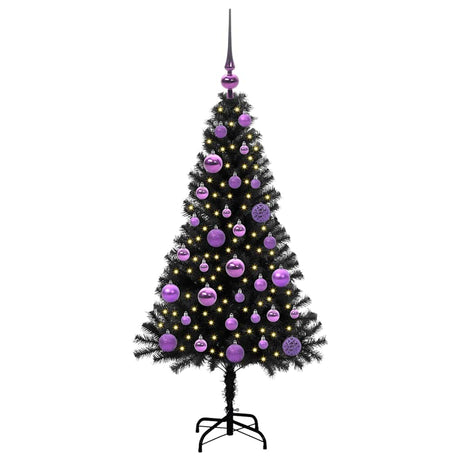 Vidaxl kerstboom met 150 led met standaard zwart 120 cm pvc