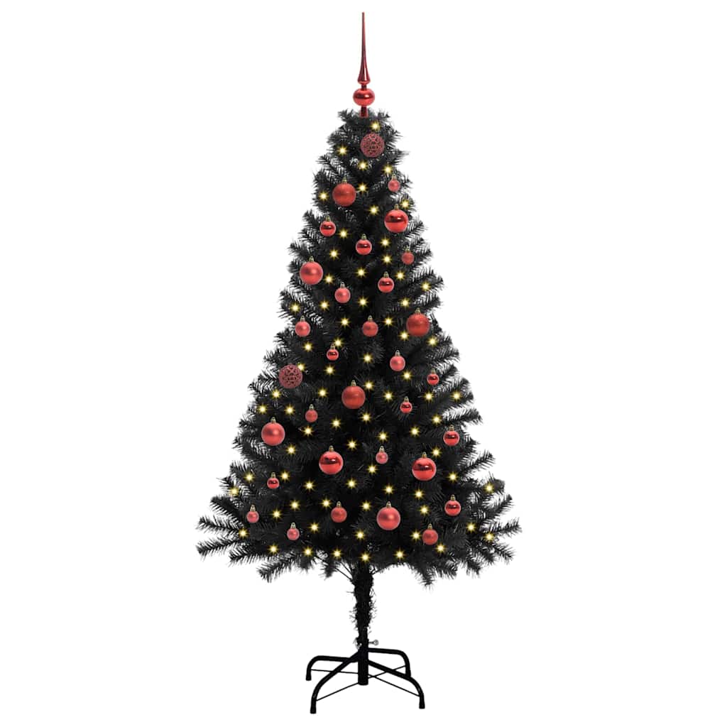 Vidaxl kerstboom met 150 led met standaard zwart 150 cm pvc