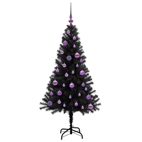 Vidaxl kerstboom met 150 led met standaard zwart 150 cm pvc