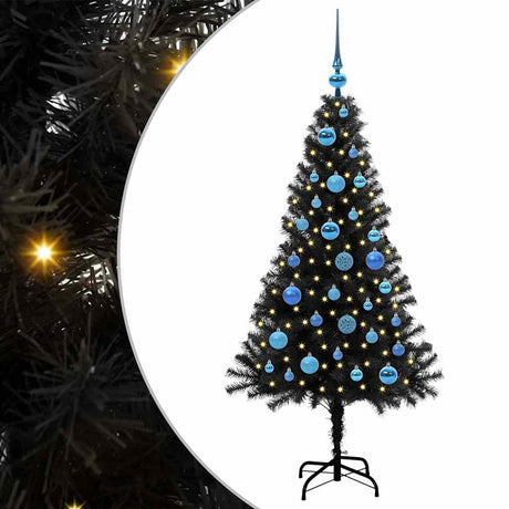 Vidaxl kerstboom met 150 led met standaard zwart 150 cm pvc