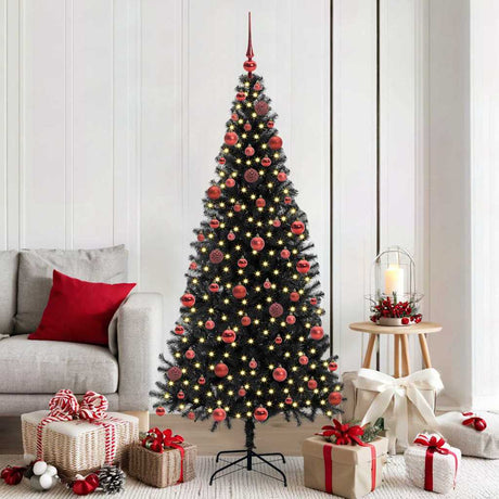 Vidaxl kerstboom met 300 led met standaard zwart 180 cm pvc