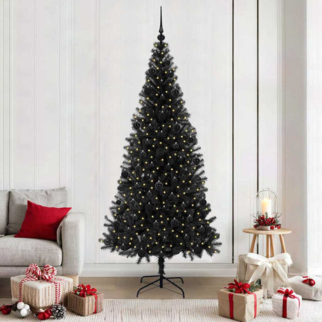 Vidaxl kerstboom met 300 led met standaard zwart 210 cm pvc