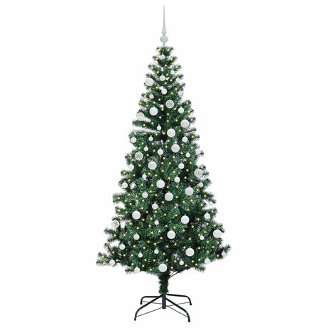Vidaxl kunstmatig voorverlicht kerstboom groen 180 cm pvc en metaal