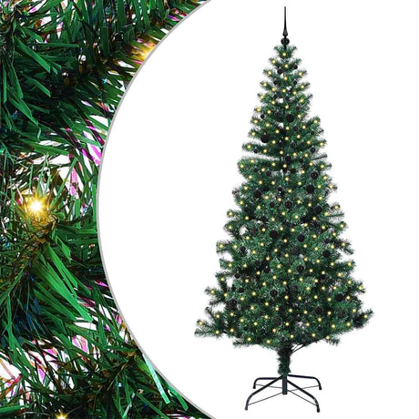 Vidaxl kunstmatig voorverlicht kerstboom groen 240 cm pvc en metaal
