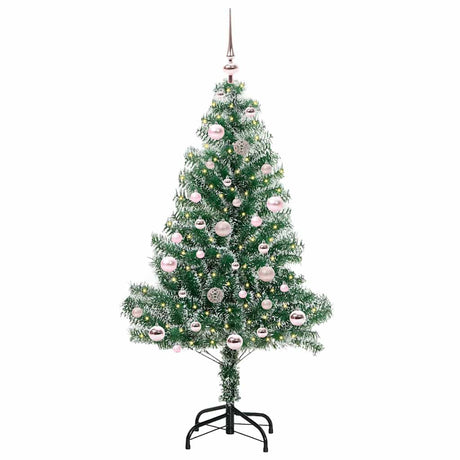Vidaxl kunstmatige kerstboom sneeuw gevlochten met led licht 150 cm