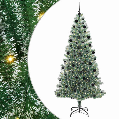 Vidaxl kunstmatige kerstboom sneeuw gevlochten met led licht 210 cm