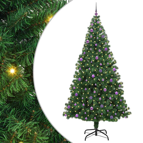 Vidaxl kunstkerstboom groen 240 cm pvc en staal en kunststof