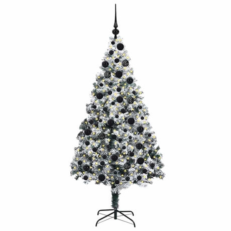 Vidaxl kunstkerstboom met 300 led wit 180 cm pvc en staal en kunststof