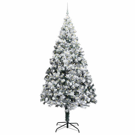 Vidaxl kunstkerstboom met 300 led wit 240 cm pvc en staal en kunststof