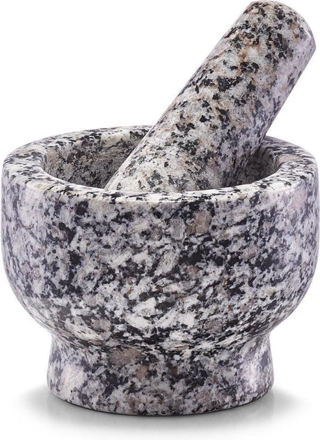 Merkloos sans marque vijzel met stamper graniet grijs d9 x h6,5 cm - kruiden maler - specerijen maler