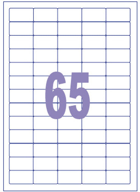 Kangaro etiket - inkjet laser kopieer - 38,1x21,2mm - 100 vel - 65 stickers per vel