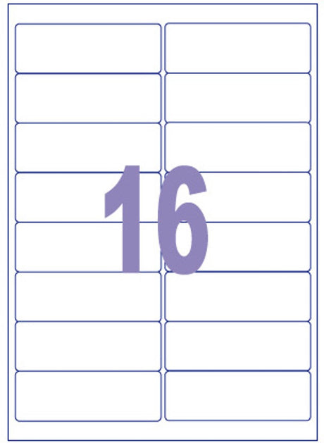 Kangaro etiket -inkjet laser kopieer - 99,1x33,9mm - 100 vel - 16 stickers per vel