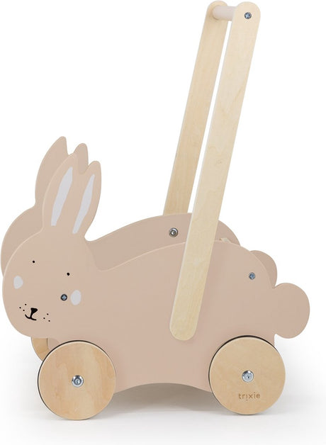 Trixie houten loopwagen - mrs. rabbit - babywalker - kinder speelgoed - loopkar vanaf 1,5 jaar - voor jongens en meisjes - fsc