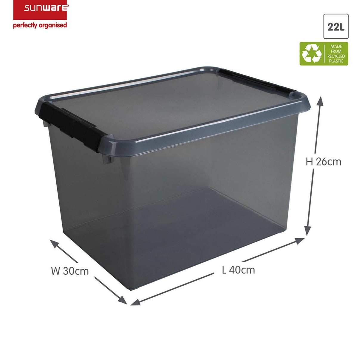 Sunware comfort line opbergbox 22l grijs