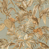 Dutch wallcoverings dutch wallcoverings behang bird-of-paradise groenblauw