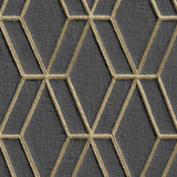 Dutch wallcoverings behang hexagonal zwart en goudkleurig