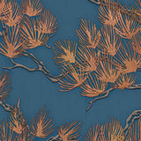 DUTCH WALLCOVERINGS DUTCH WALLCOVERINGS Behang Pine Tree goudkleurig en blauw