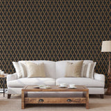 Dutch wallcoverings behang geometric zwart en goudkleurig